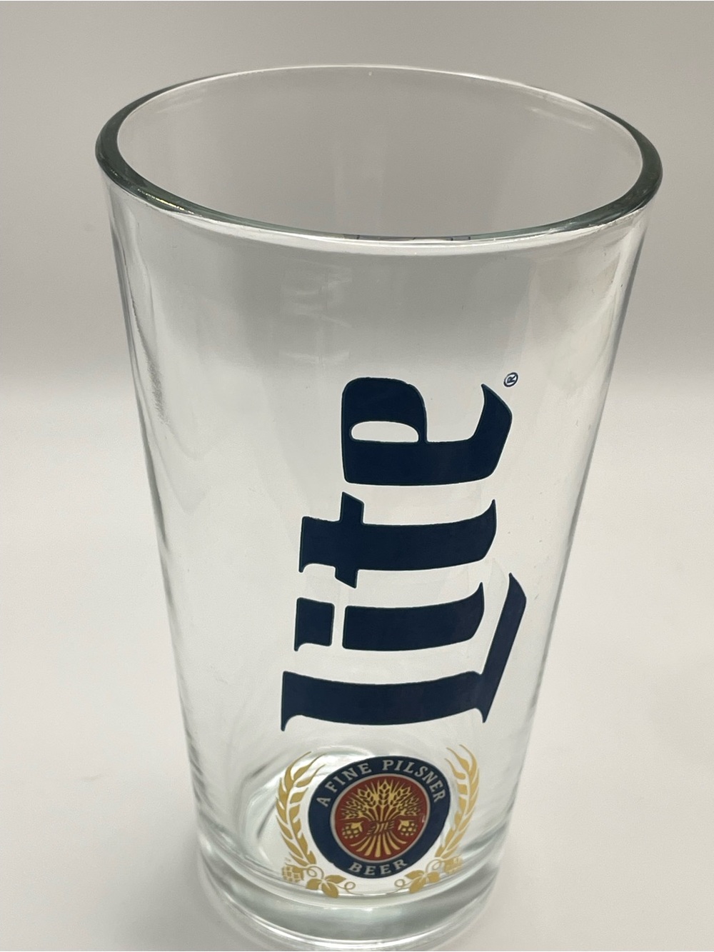 Miller Lite A Fine Pilsner Beer Pint Glass Drinkware Miller Etched in Base